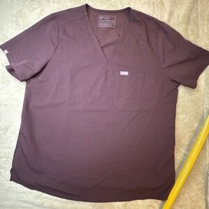 FIGS Scrubs Top XXL Brown Catarina V Neck Nursing Medical Uniform pocket women's